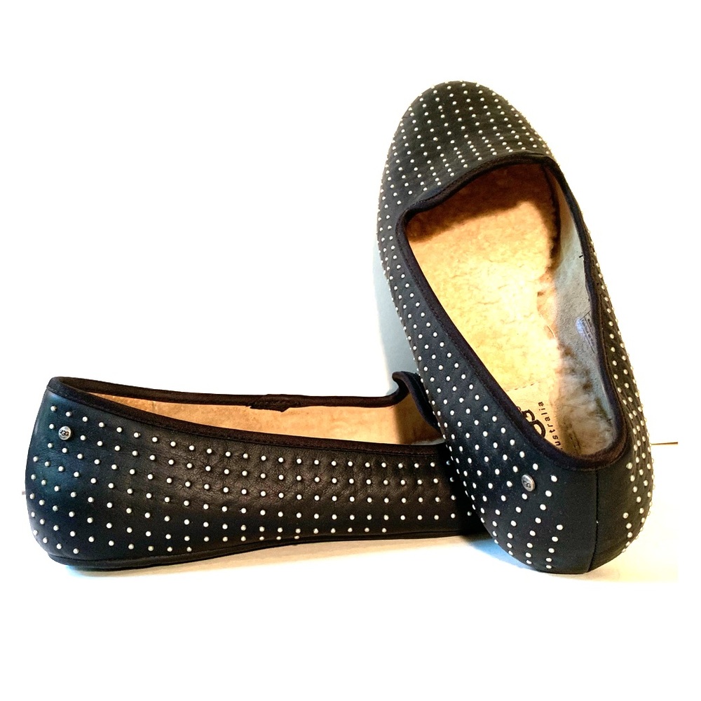 Authentic UGG Studded Black Flats